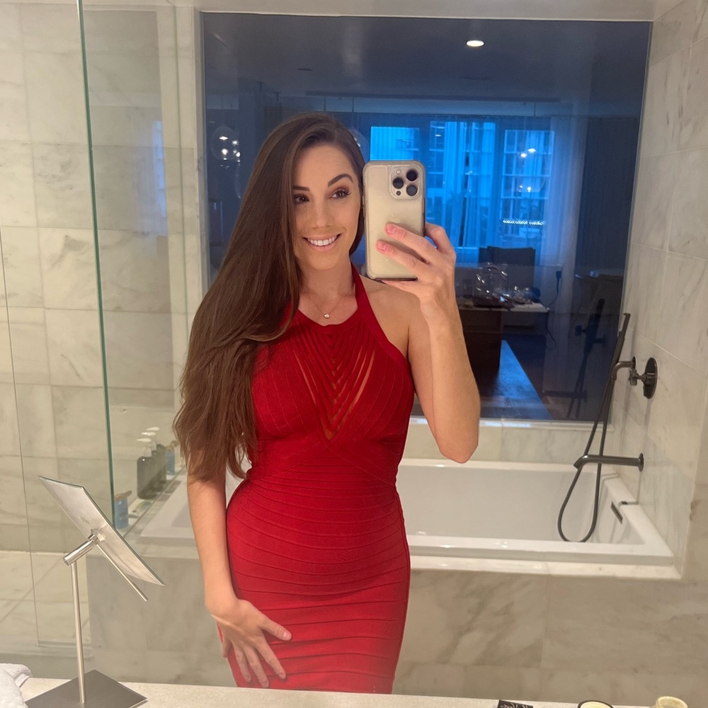 Red Herve Leger dress - Picture 1 of 2